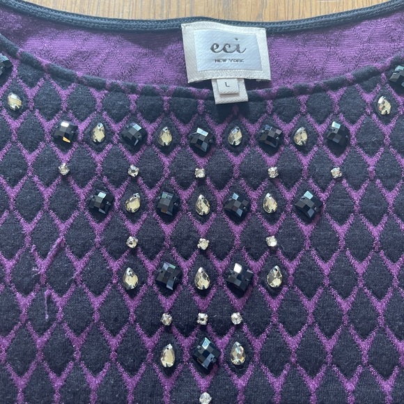 Eci Purple & Black Long Sleeve Top - Picture 2 of 2